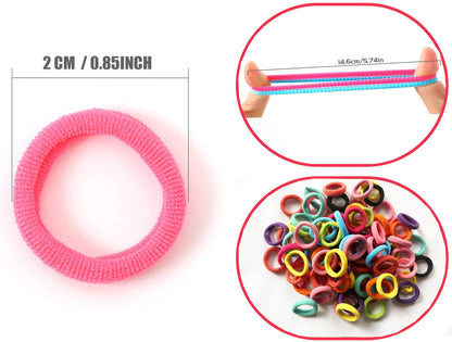 Assorted multicolor cotton elastic bands showcasing the soft non snagging texture for girls