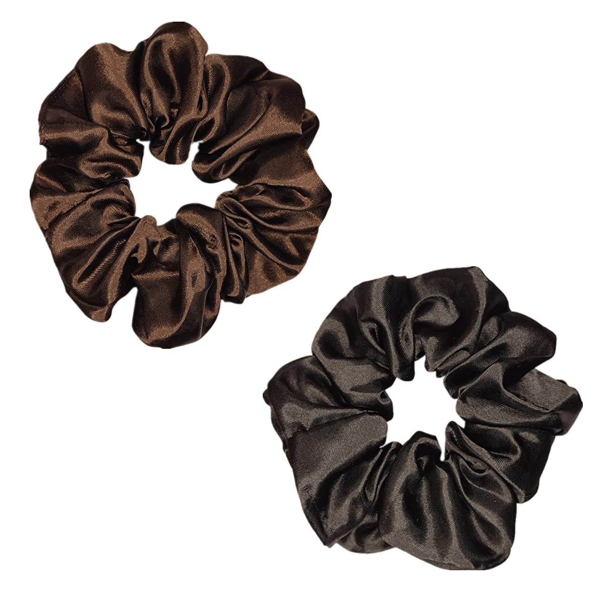 Close-up view of the premium quality stitching and artificial silk material on the hair ties