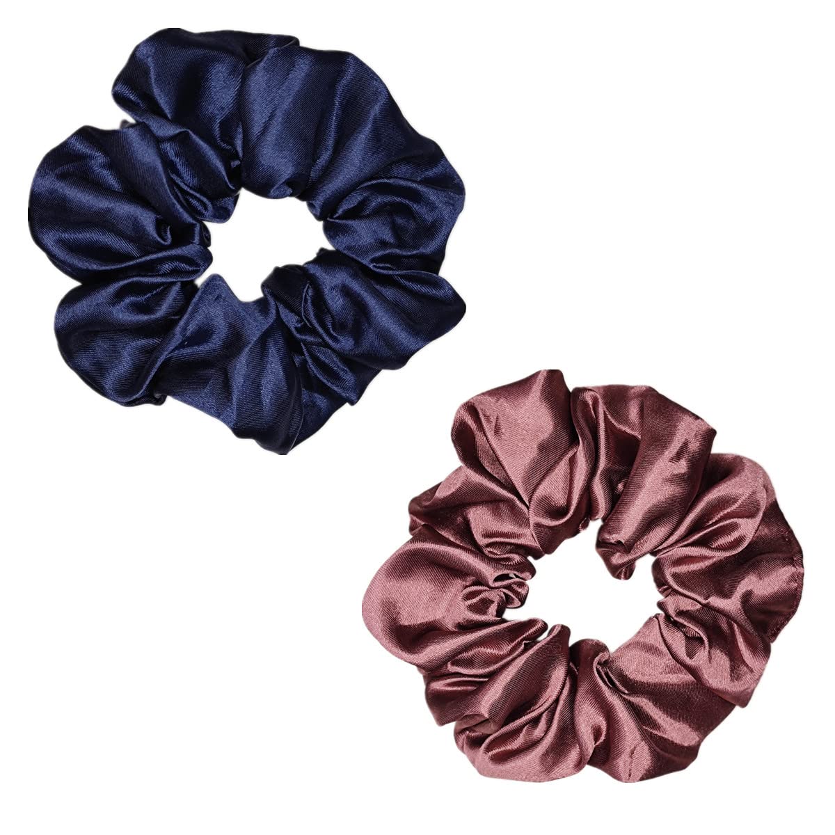 Twelve piece assortment of premium imported silk satin ponytail holders for thick and thin hair