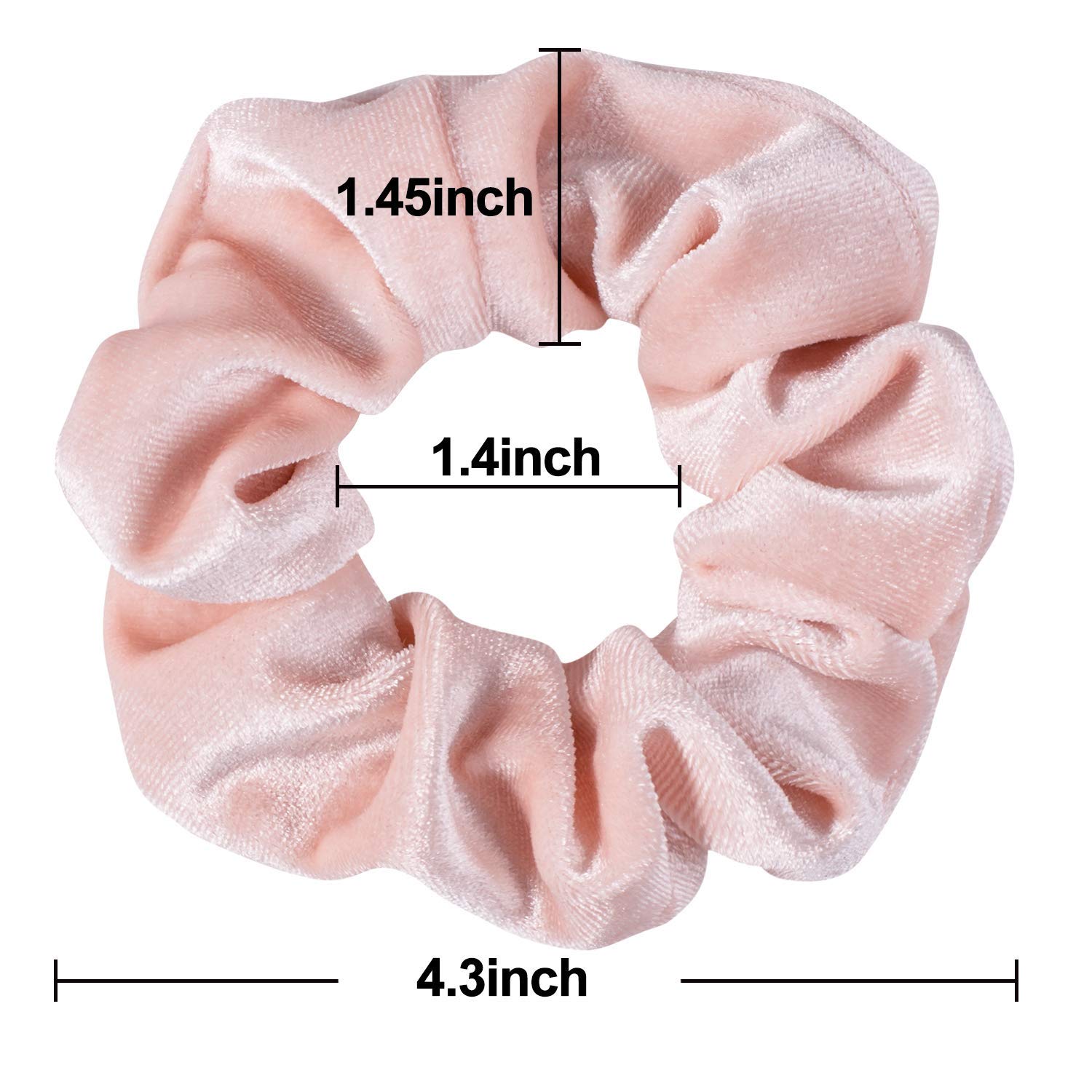 Close up look at the soft premium velvet fabric texture of Whaline hair elastics.
