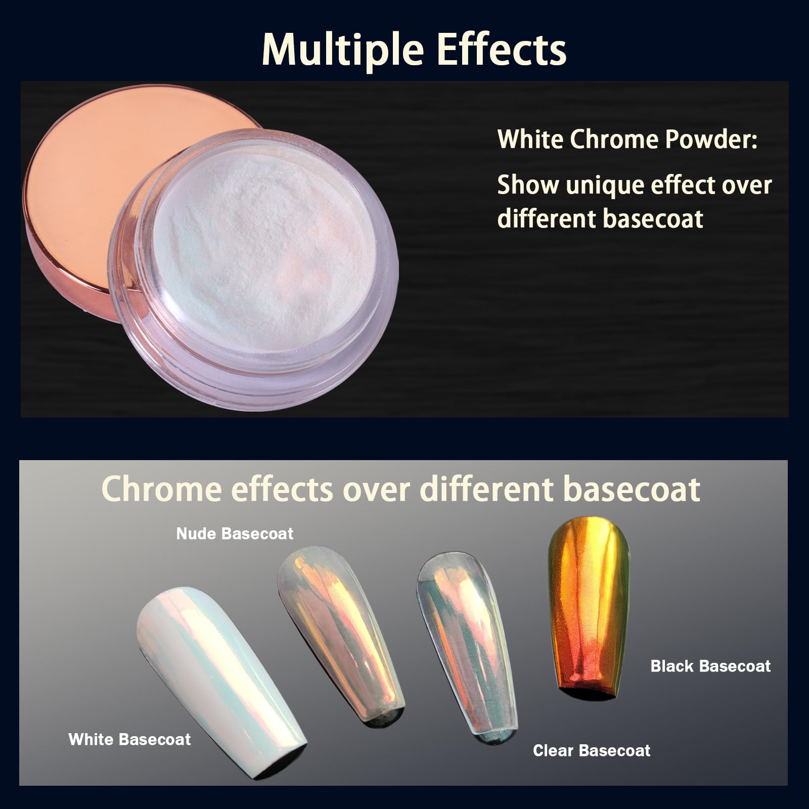 Aurora finish chrome powder jar and applicator tool