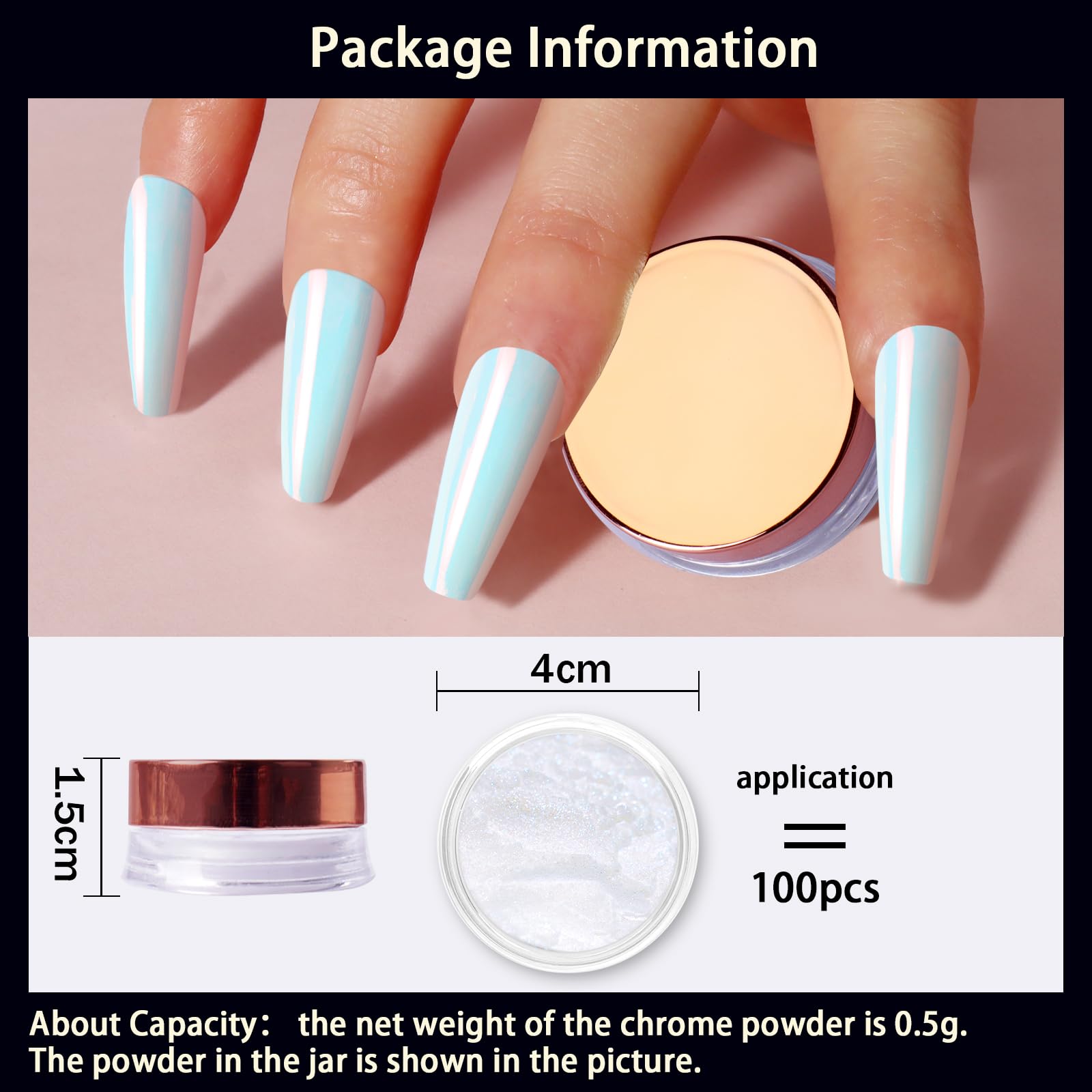 Professional manicure showing pearl mirror nail effect