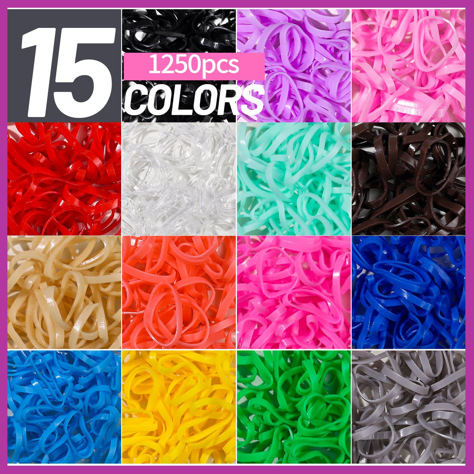 Colorful baby rubber bands and seamless cotton hair ties spread out