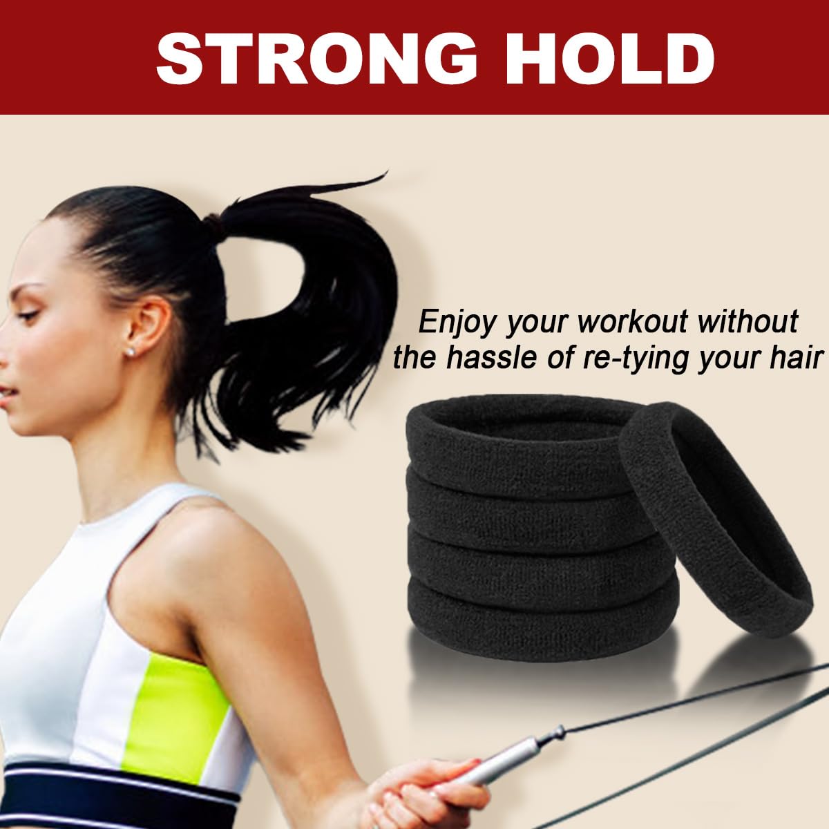 Thick hair styling accessories showcasing the smooth seam free construction.