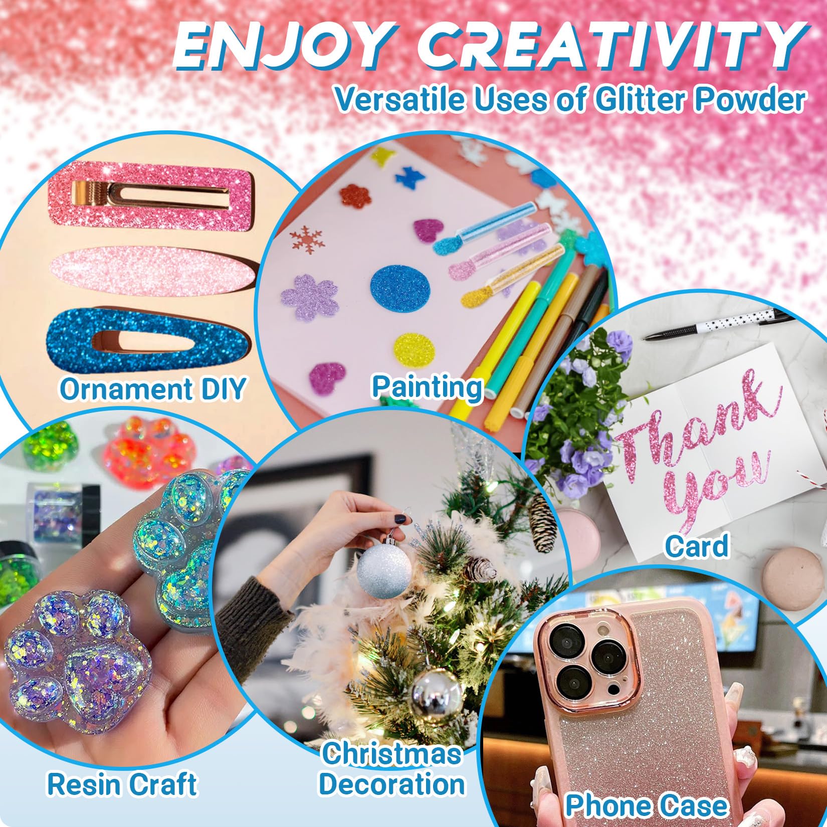 Maqihan glitter set used for resin and slime art projects
