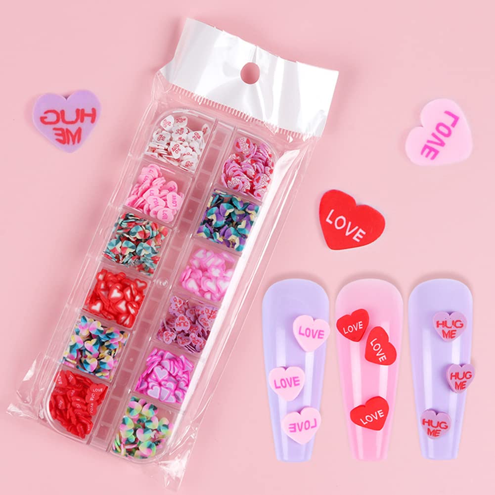 Applying Usukusi heart slices on gel nails