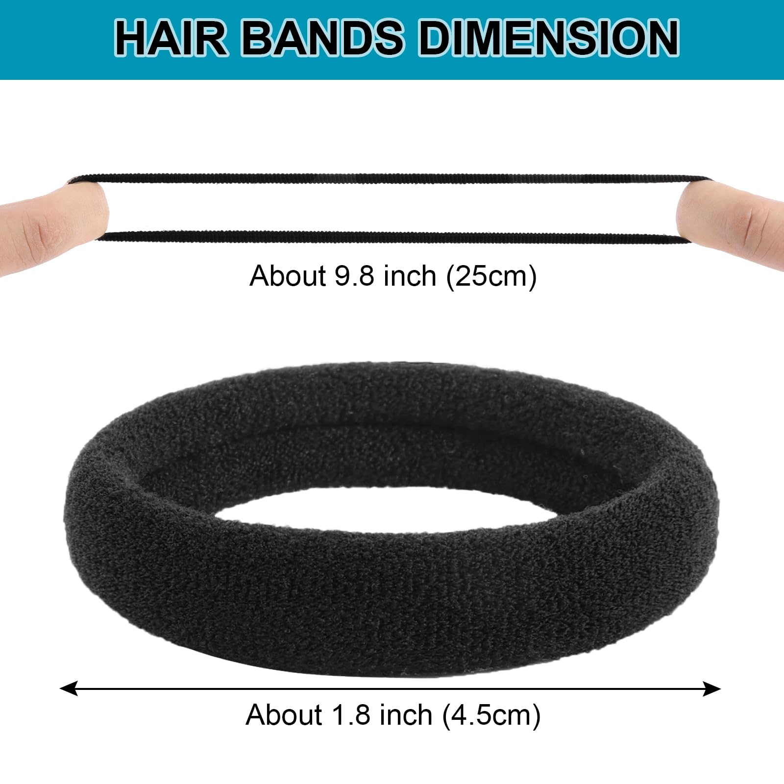 Close up view of the metal free continuous loop construction on DWKFEOQ hair bands