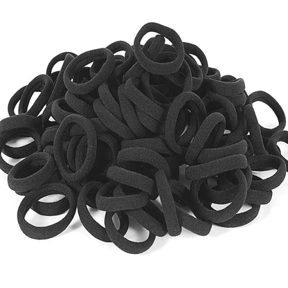 DWKFEOQ damage free black hair elastics grouped together showing 1.89 inch diameter size