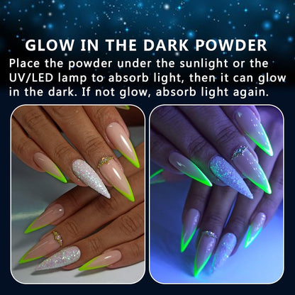 Dudustrong luminous pigment powder jars arranged for nail art