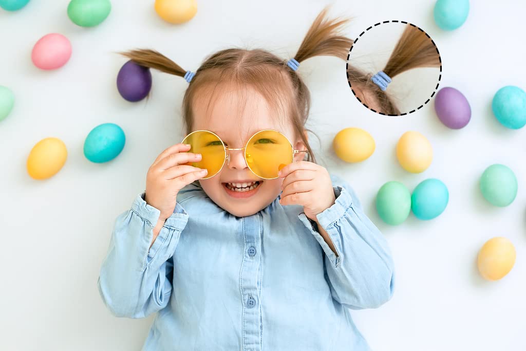 CÃ‰LLOT brand toddler hair accessories showing the thickness and seamless design of the elastic circular loops.
