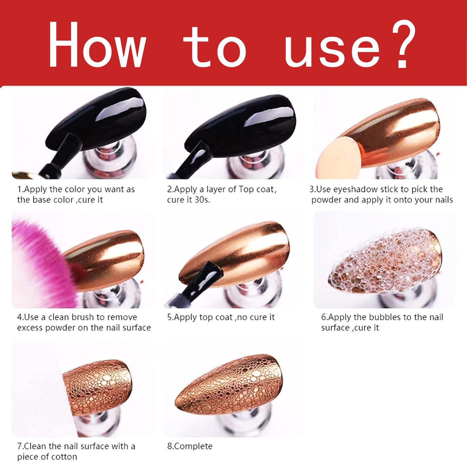 Vonrui chrome powder for gel nails manicure