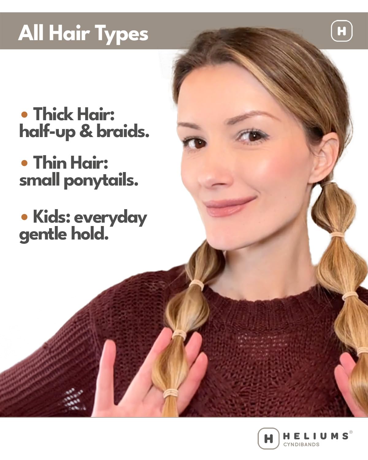 Heliums premium no damage small hair bands neatly arranged on a clean background