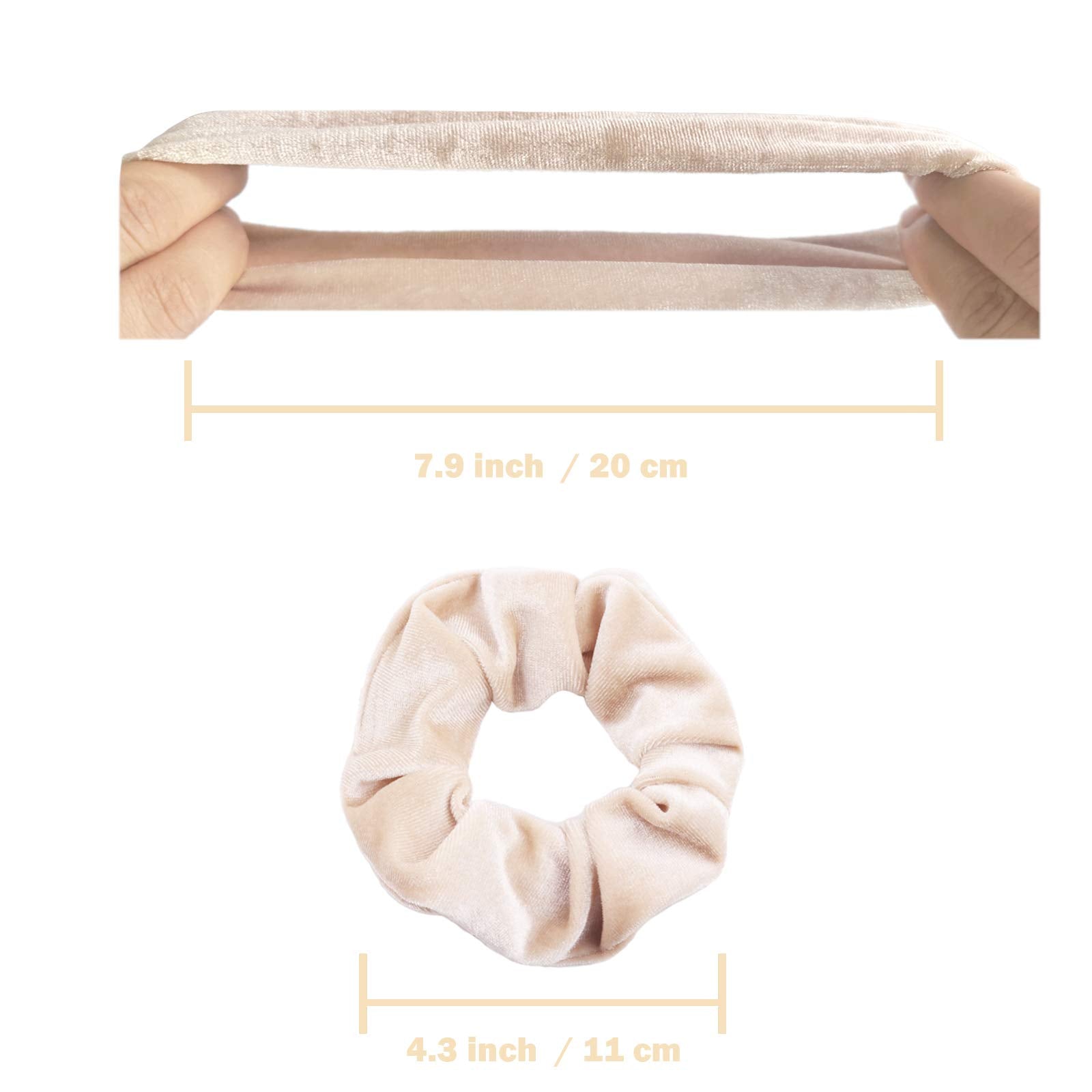 IVARYSS classic elastic thick scrunchy bands demonstrating excellent stretchability.