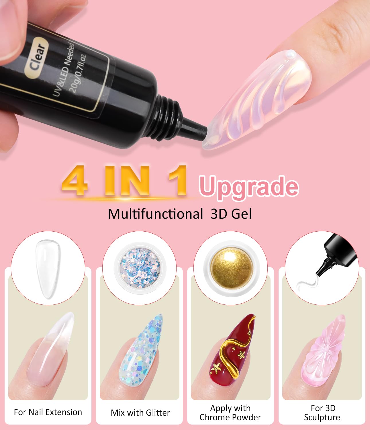 Bishengyf sculpting gel and gold chrome powder set