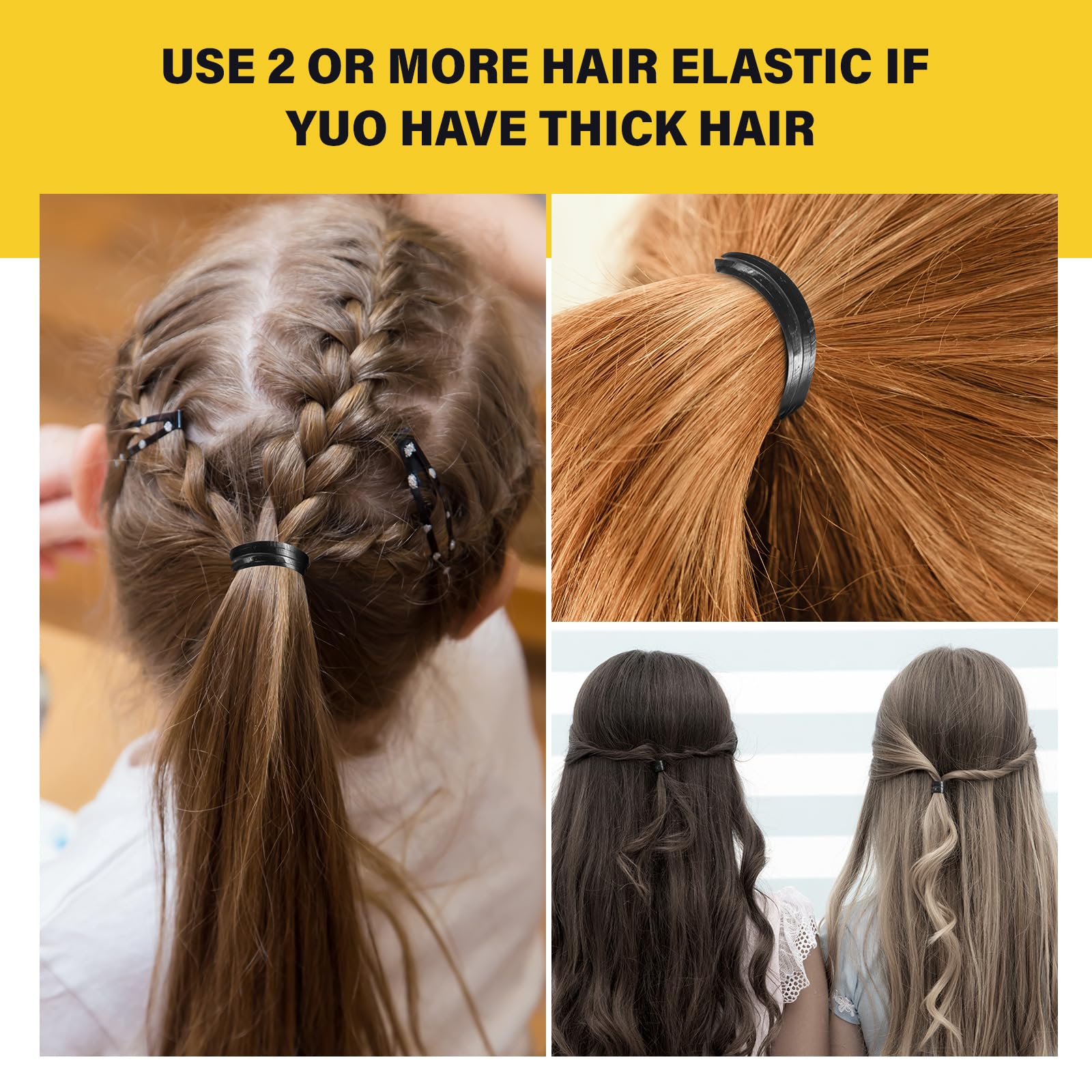Hicarer premium elastic bands for kids braids and damage free hair styling
