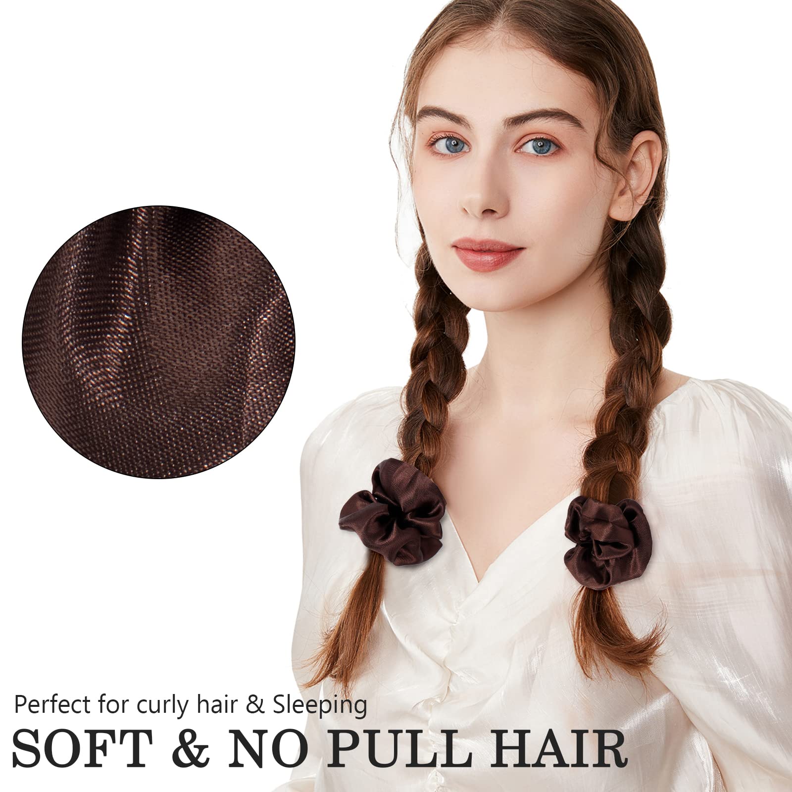 Sixty piece pack of ADRIONE multi colored silk hair accessories spread out by color themes