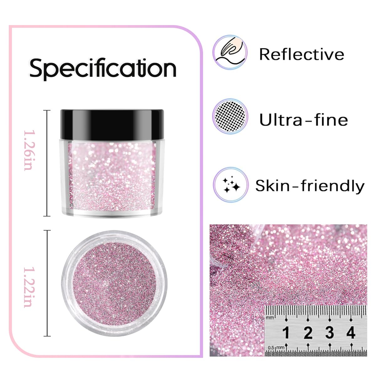 Furtherpretty reflective nail pigment set showing all 6 colors