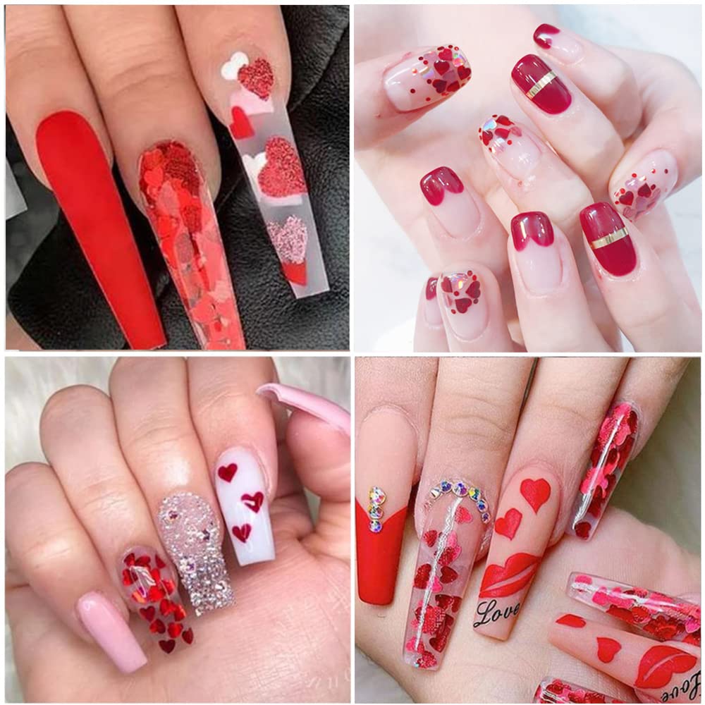 Body and face decoration with holographic heart confetti
