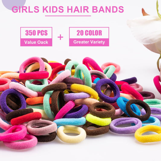 Small baby hair elastics for kids close up view showing soft cotton texture