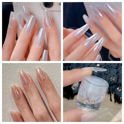 Professional nail art created with Gzmayuen pigment powder.