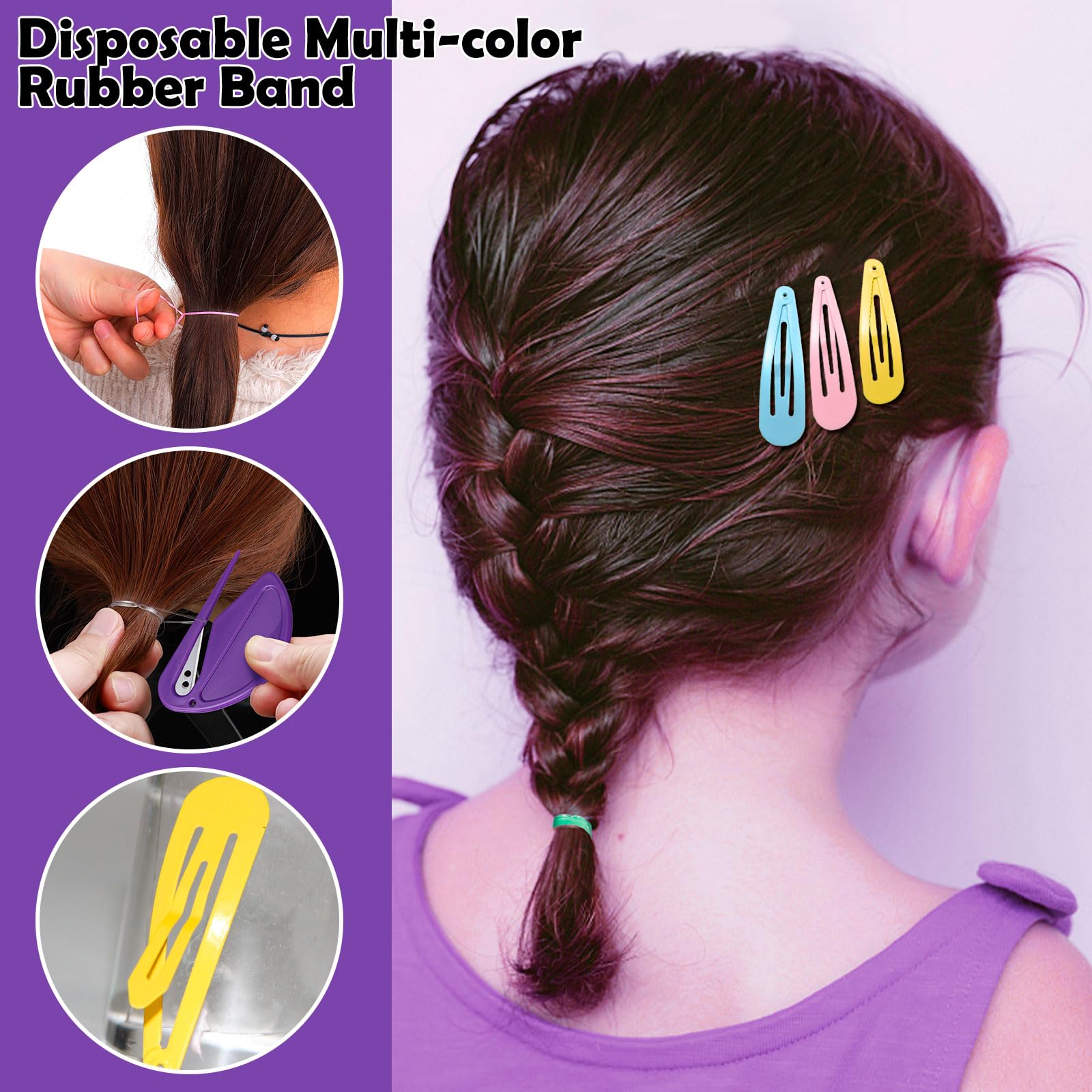 Demonstration of the topsy tail loop tools included in the Auroray mini hair elastics collection.