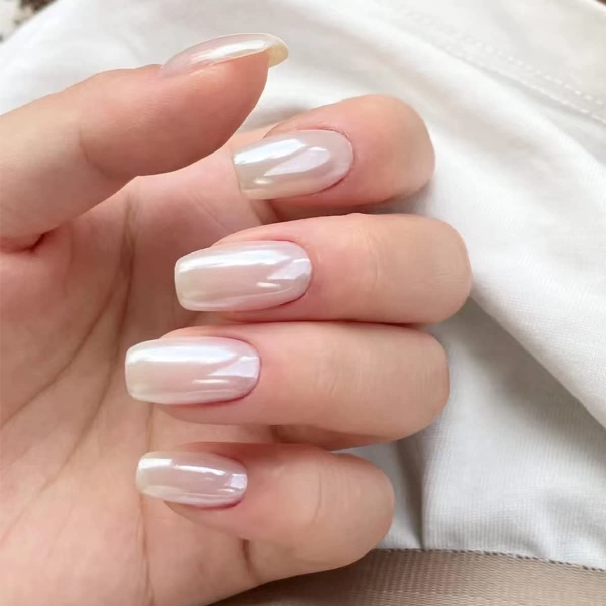 Fokostar white shimmer sugar pigment dust for nail art