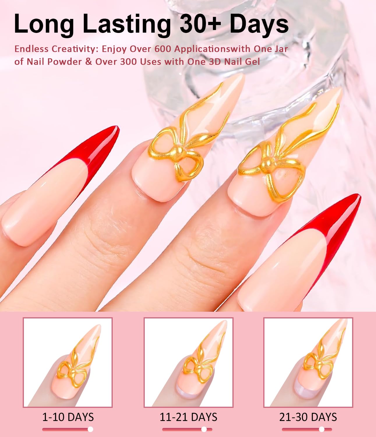 Example of 3D nail art design created with Bishengyf sculpting gel