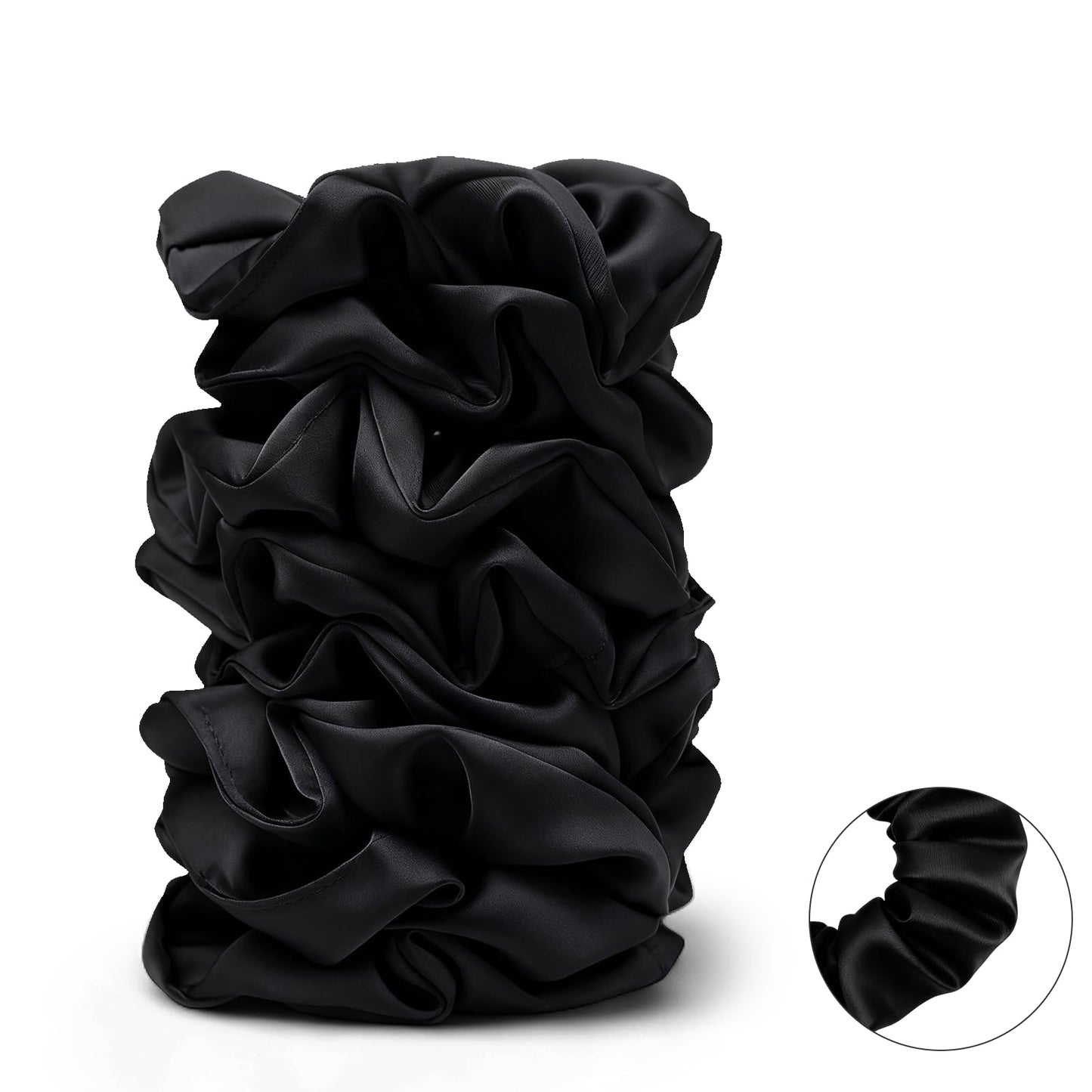An elegant lifestyle presentation of the black satin set perfect for gifting.