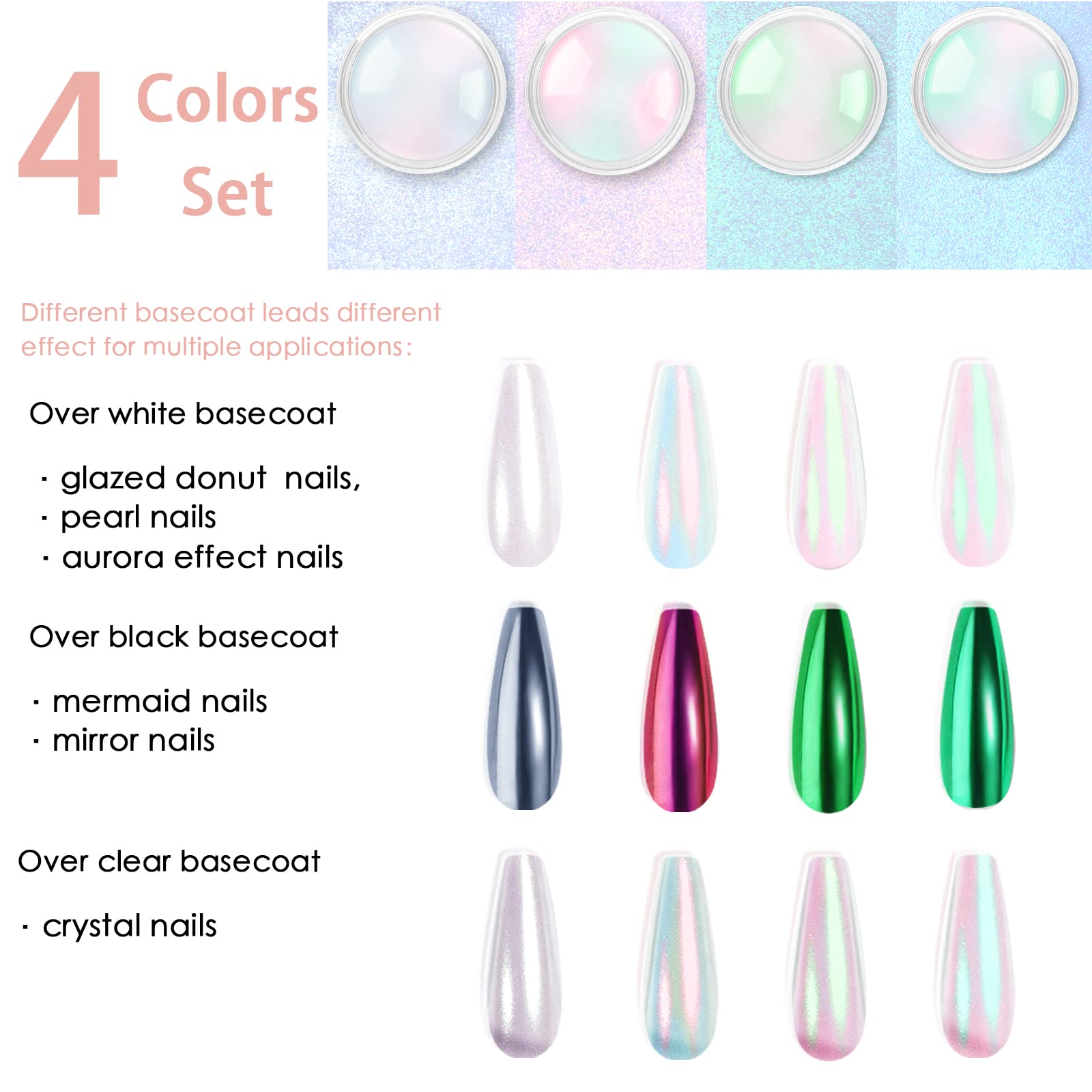 Allstarry metallic mirror effect powder set with application tools