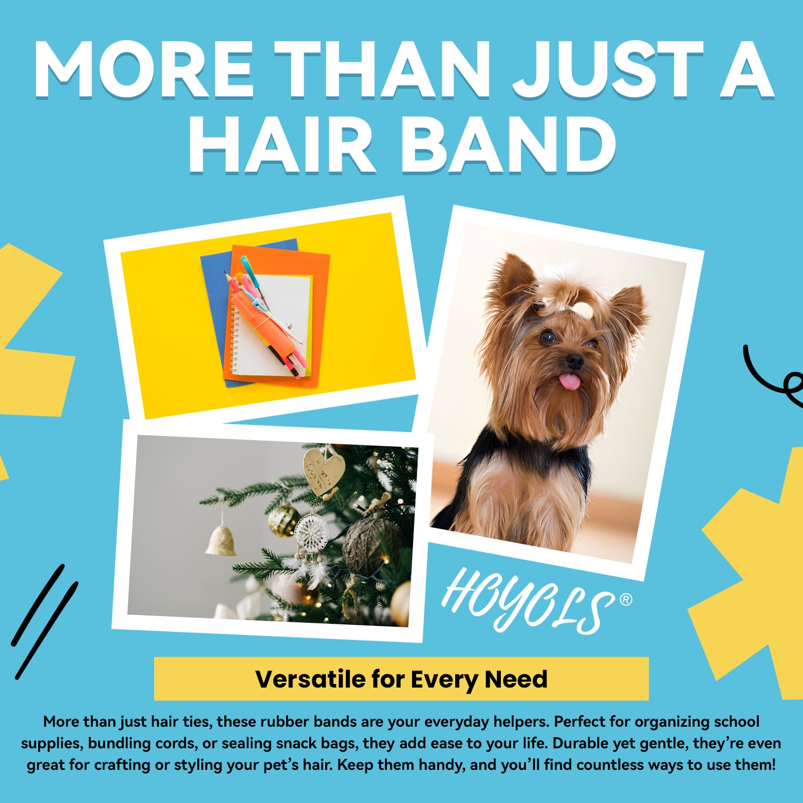 HOYOLS premium quality invisible elastic hair bands lifestyle display