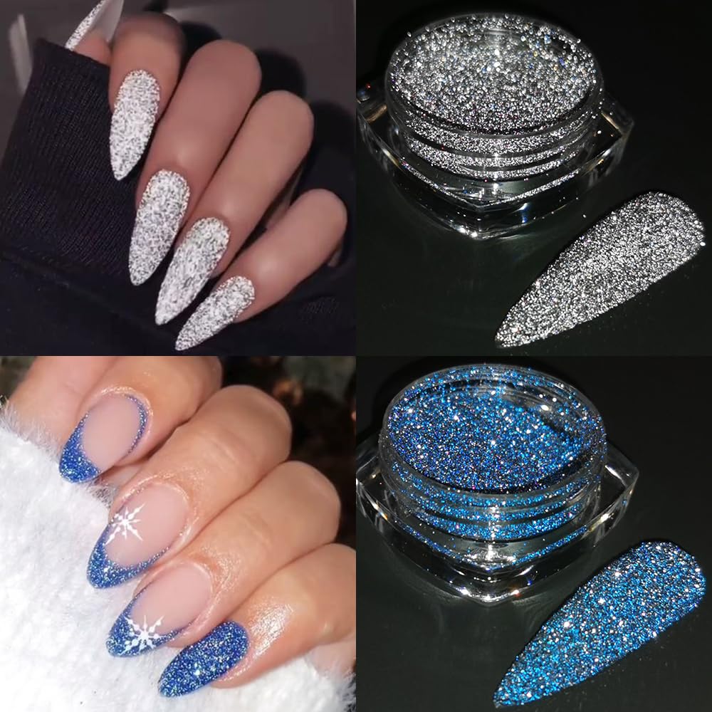 Full 8 piece reflective glitter pigment collection set