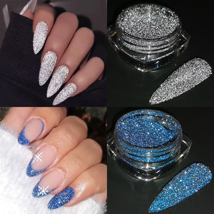Full 8 piece reflective glitter pigment collection set