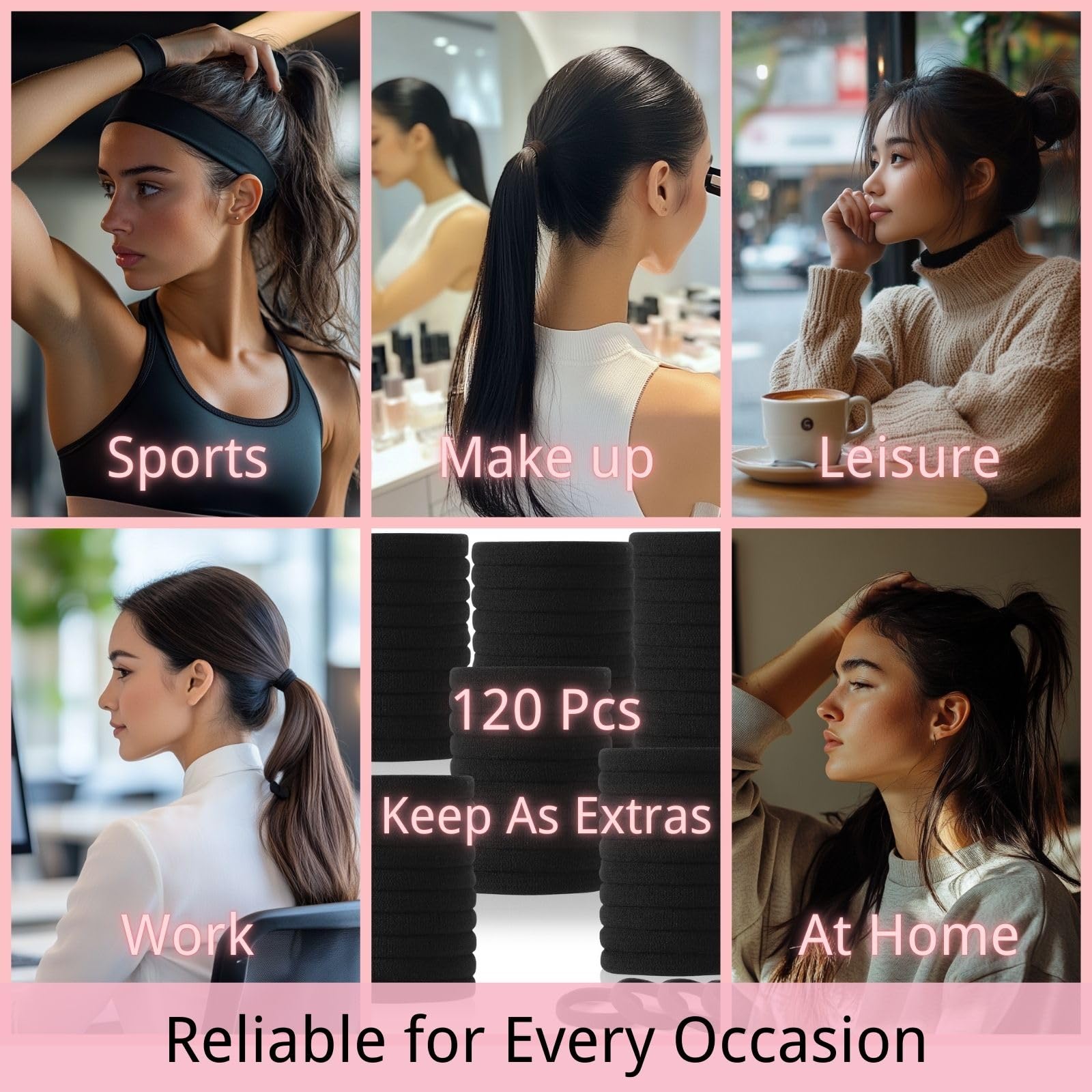 LuSeren premium bulk hair elastics packed neatly inside retail packaging.