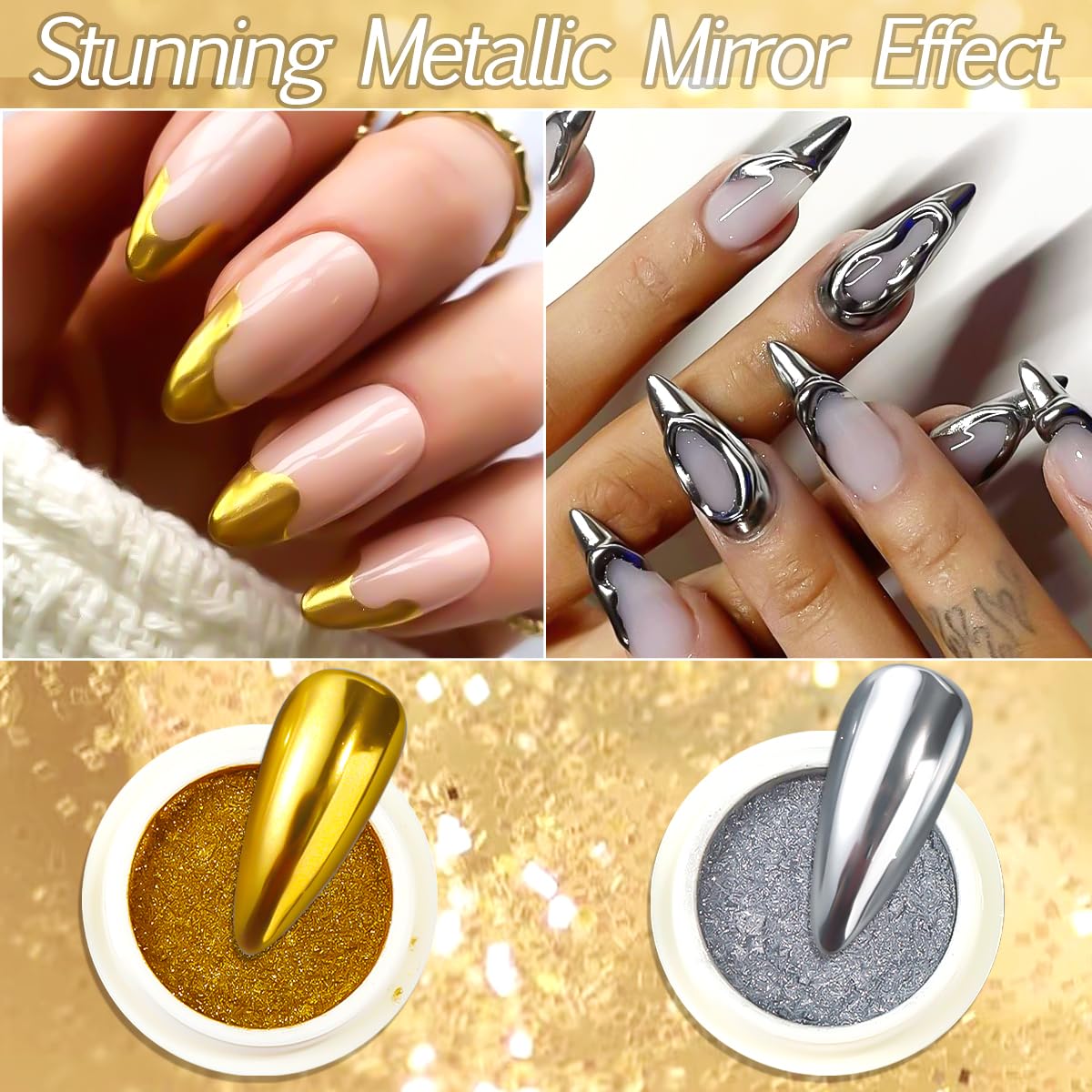 Detailed view of white pearl nail powder pigment