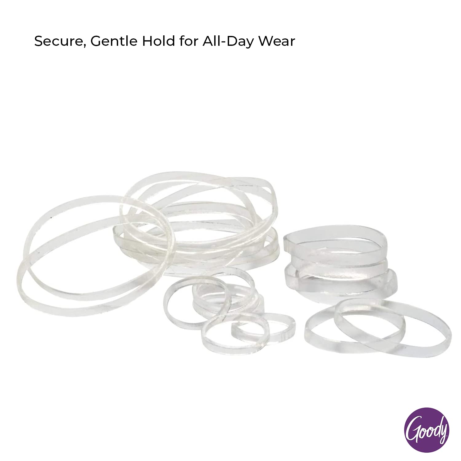 Close up of the secure hold ridge design on the clear polyband elastics.
