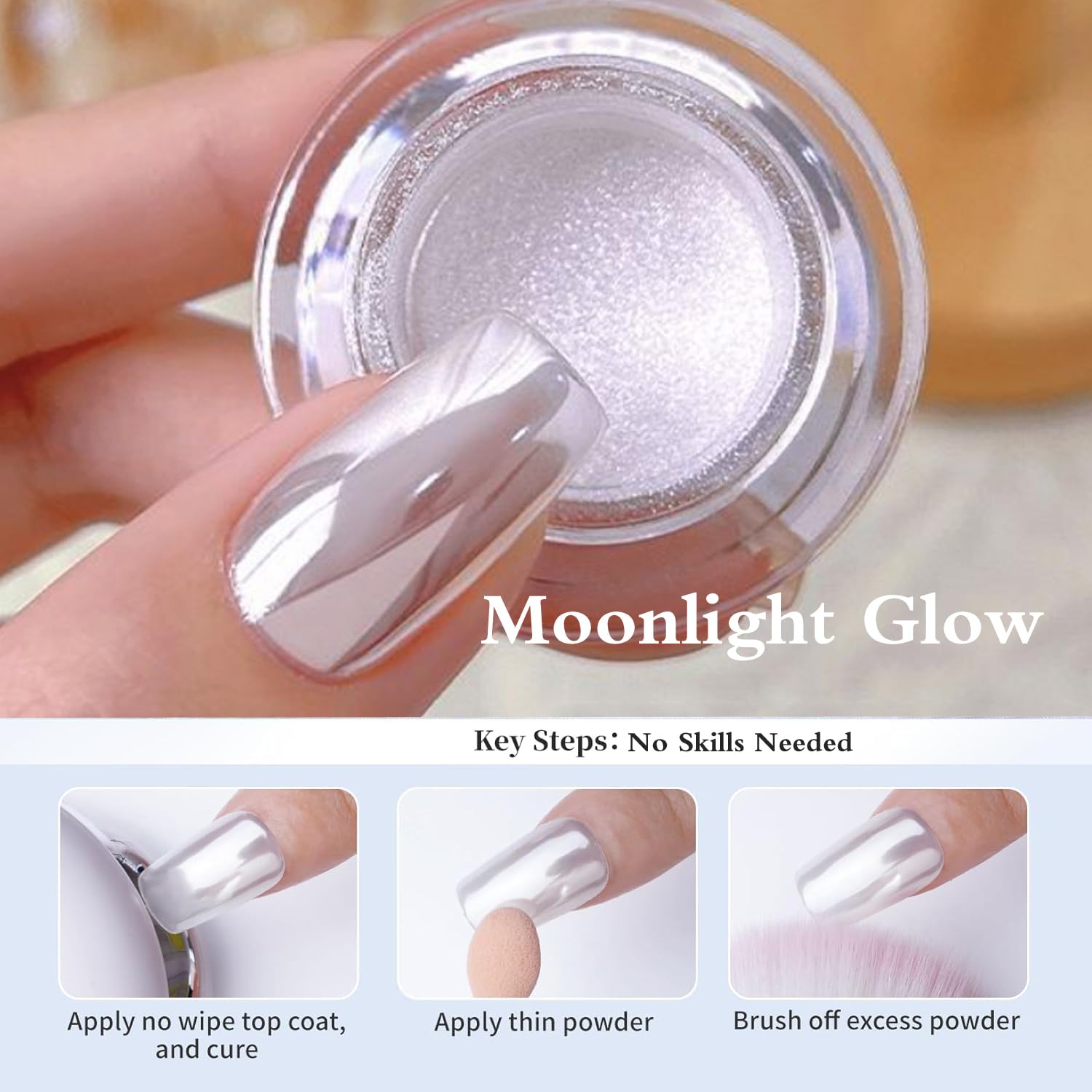 Pretty Diva chrome powder kit with included sponge applicators