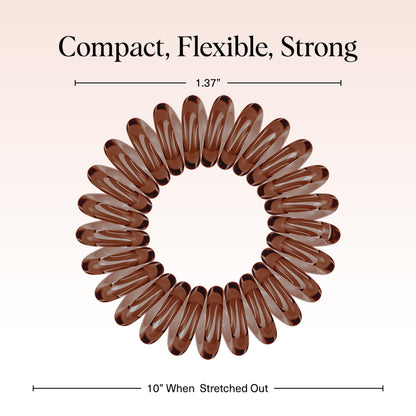 Waterproof telephone cord style hair bands for gym and swimming.