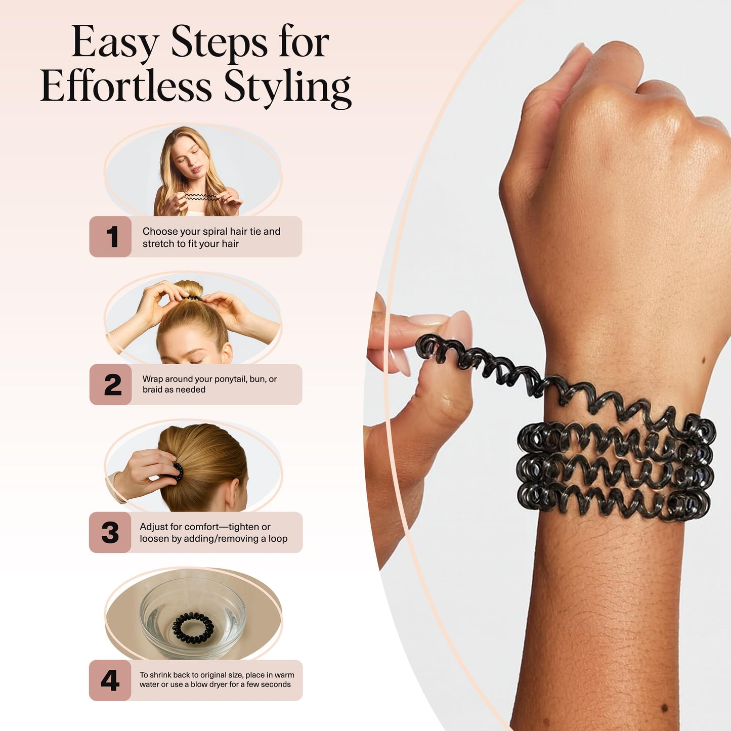 Authentic USA imported Kitsch coil hair ties packaging details.