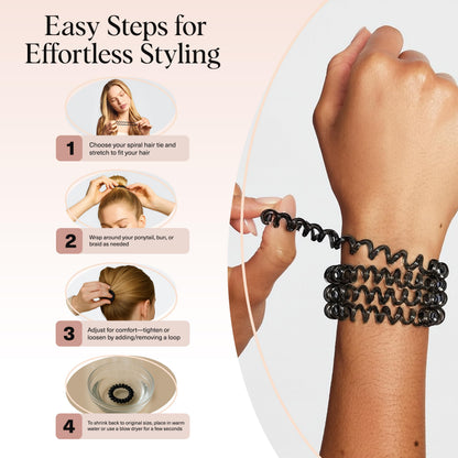 Authentic USA imported Kitsch coil hair ties packaging details.