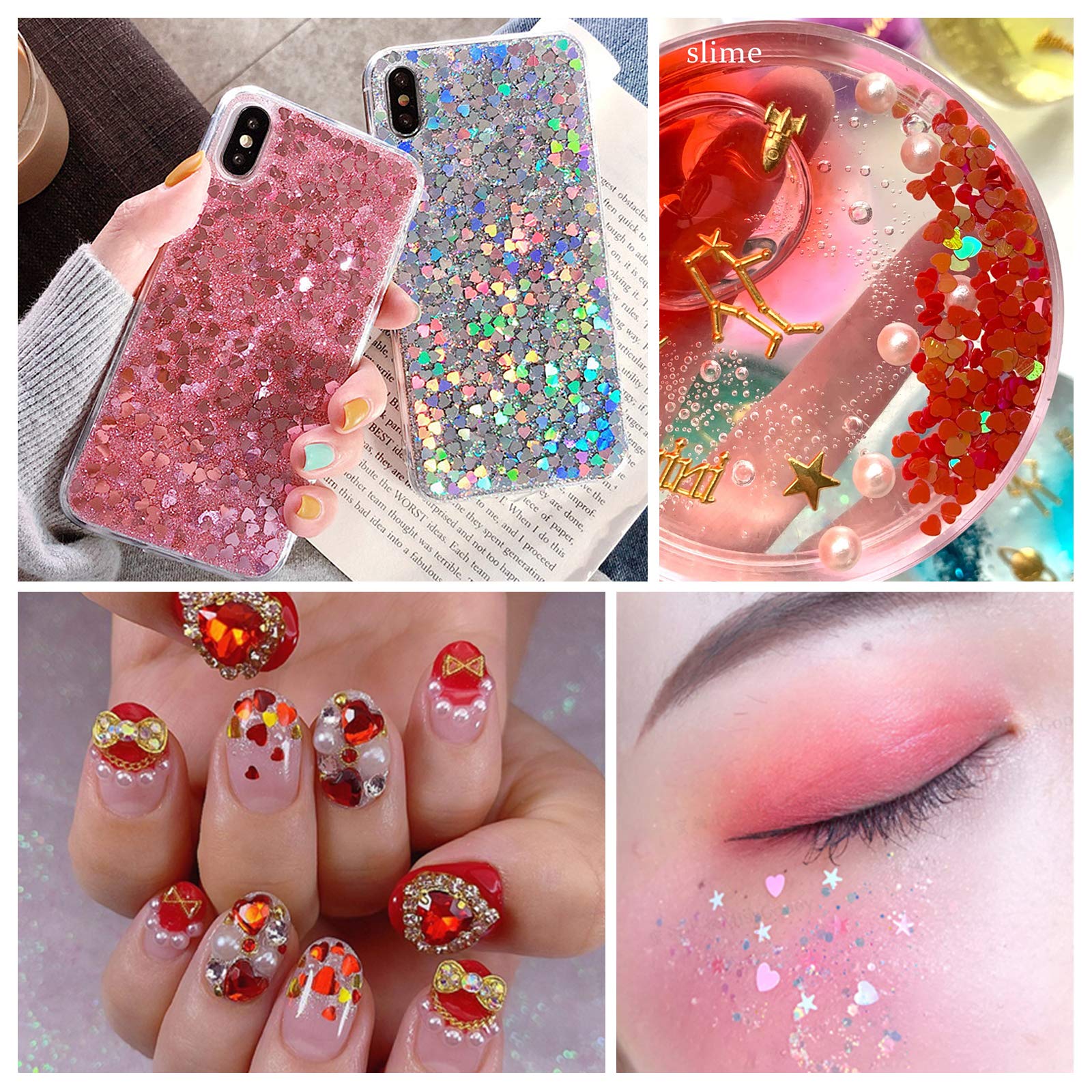 Ebanku 36 color nail sequins used for creative eye makeup