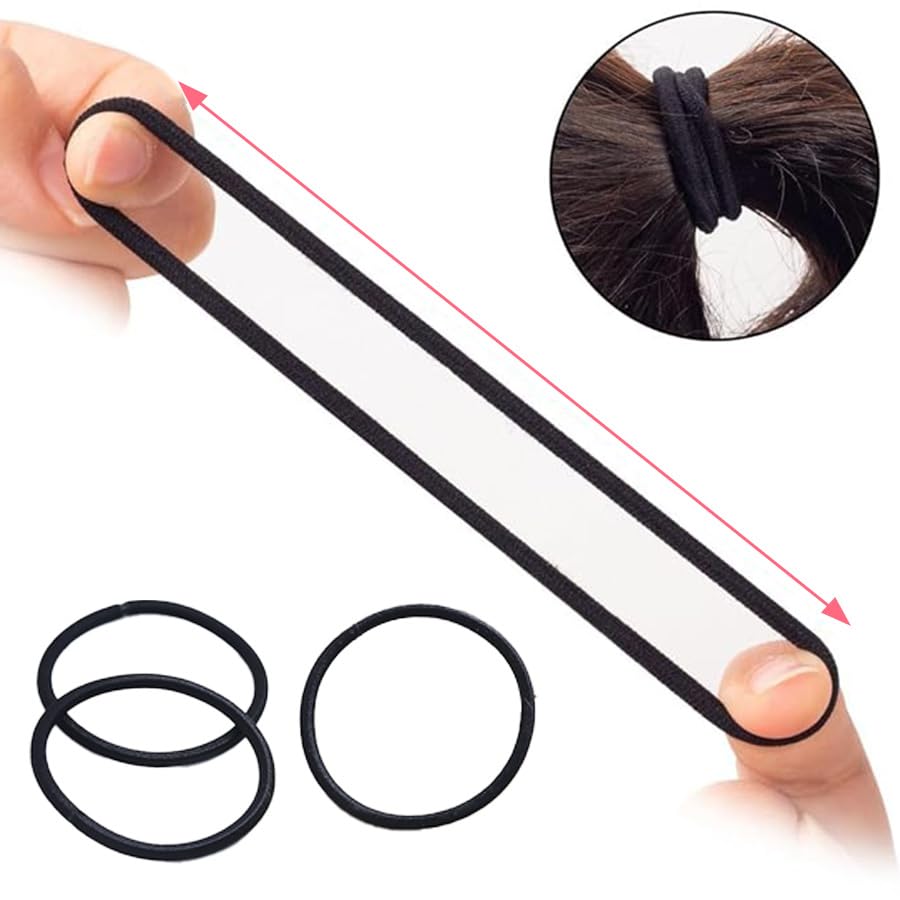 Premium metal free black elastic bands laid out on a clean surface.