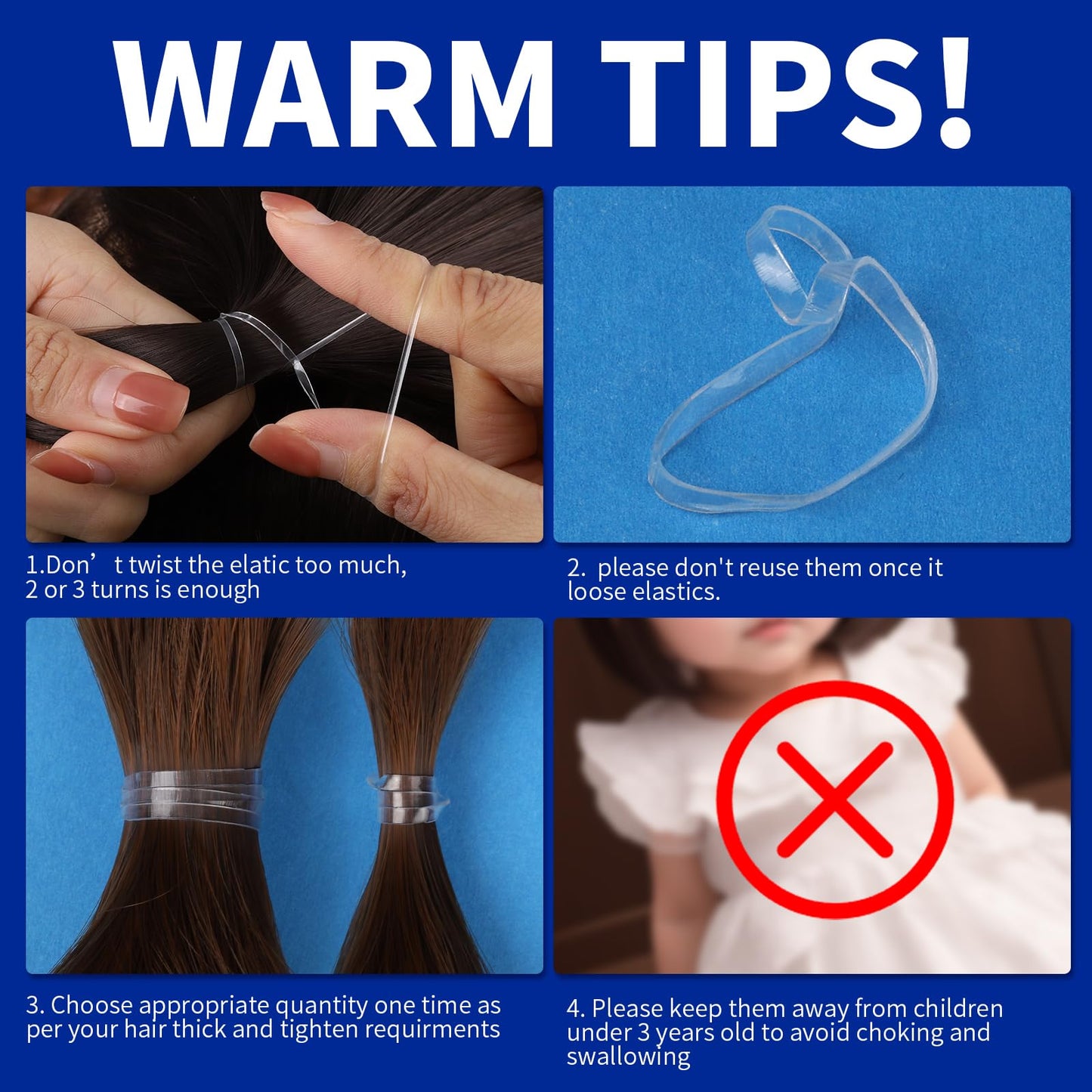 Soft hair elastics ties for kids and adults hairstyles
