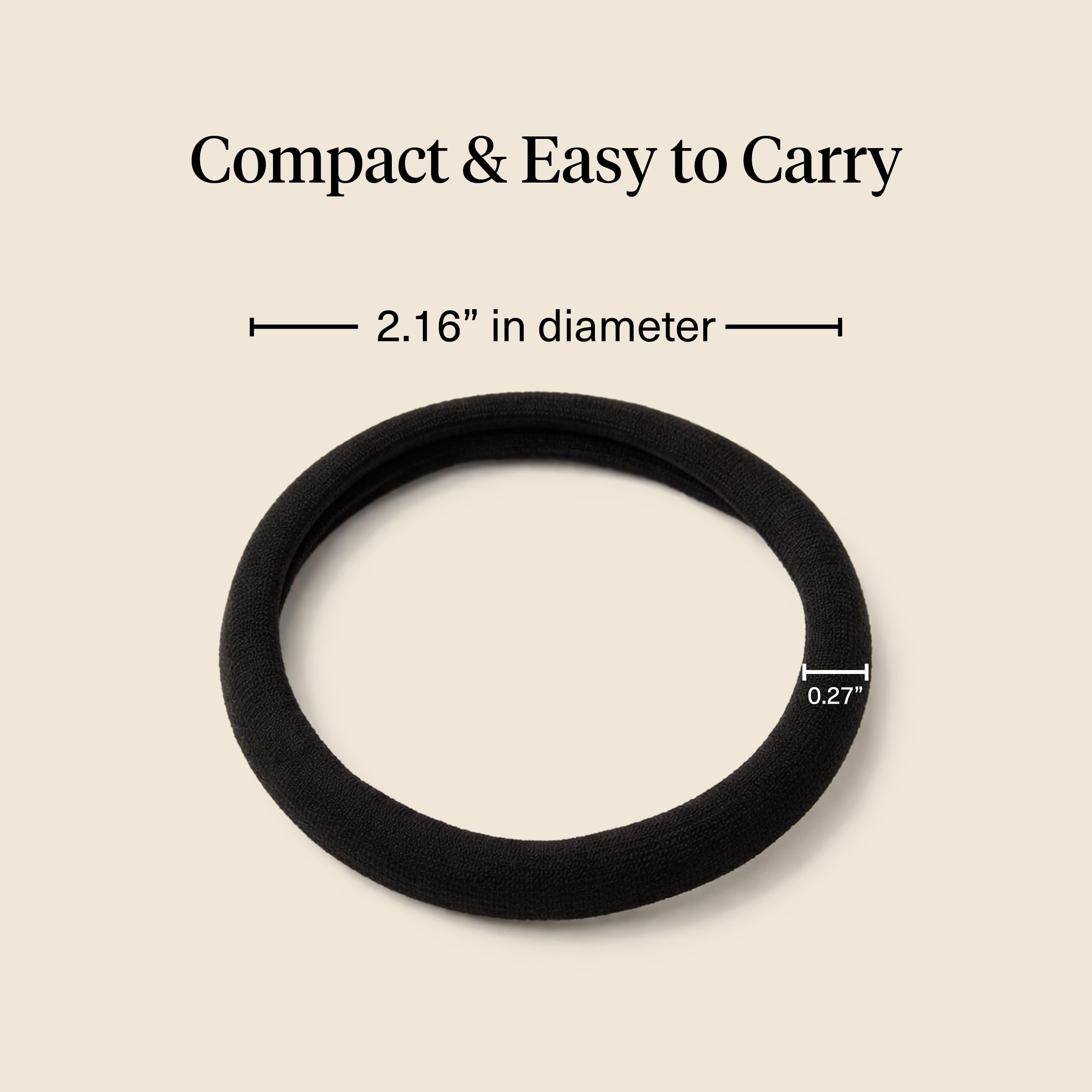Kitsch black elastics pack showing stretch and flexibility of the bands