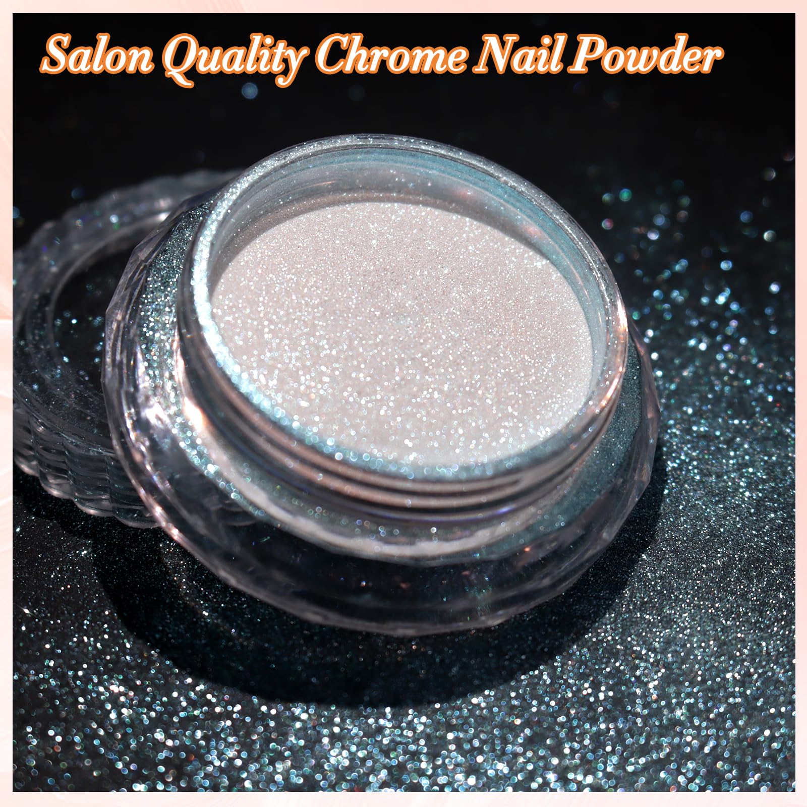 Glacier Ocean pearl pigment applied on nail art