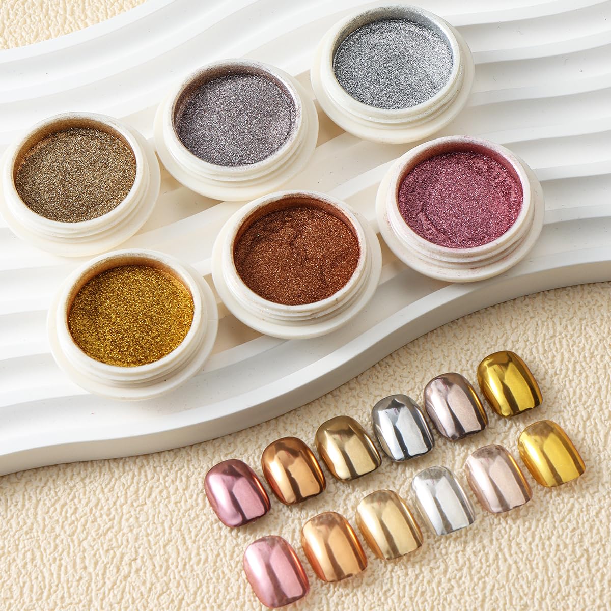 Sutozmiwe metallic mirror nail pigment collection