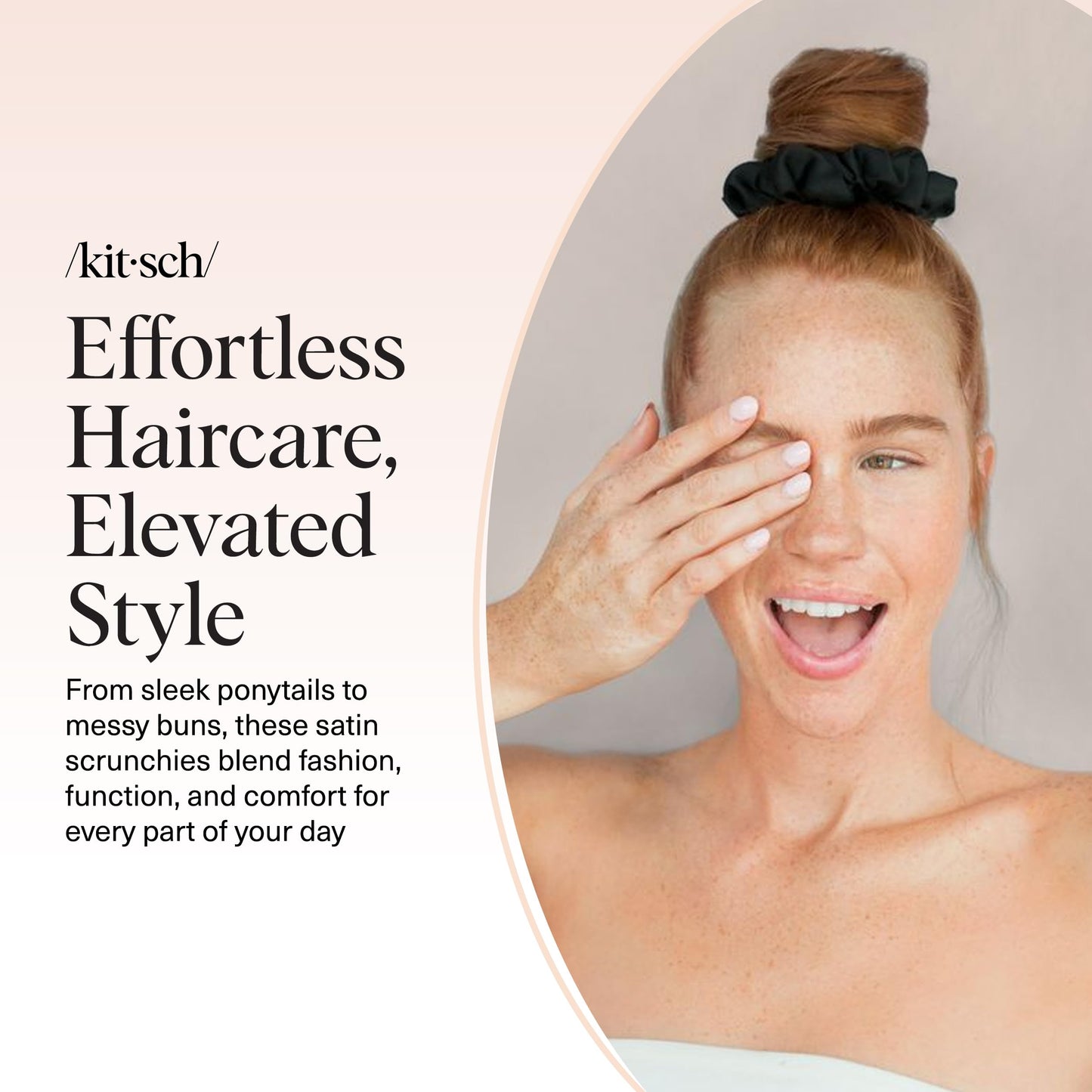 Kitsch anti frizz ponytail holders packaged for women and girls