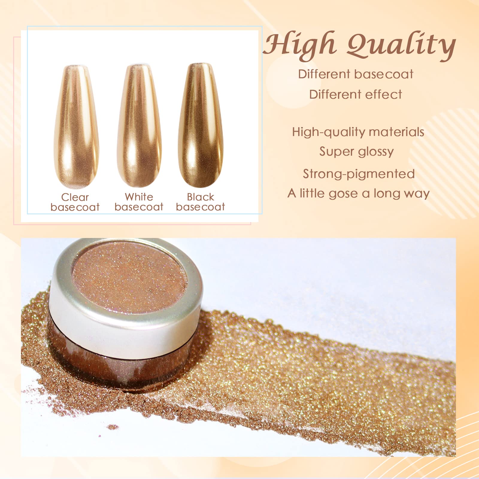 Laza metallic dust container for nail art decoration