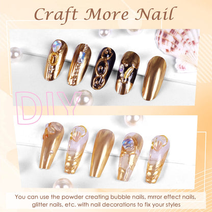 Top view of gold holographic glitter pigment for crafts