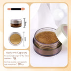 Application of Laza gold chrome nail powder using sponge tool
