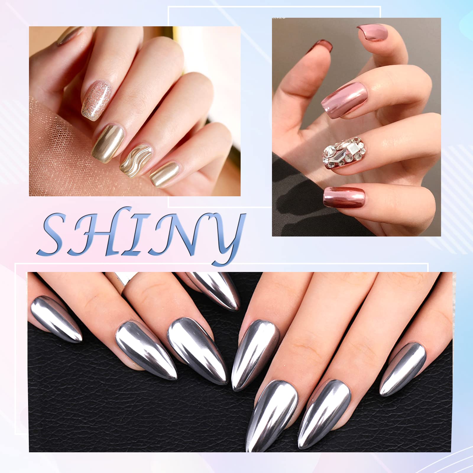 Laza brand nail chrome powder packaging detail